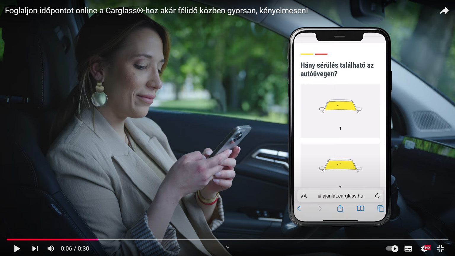 Foglaljon időpontot online a Carglass®-hoz akár félidő közben gyorsan, kényelmesen!